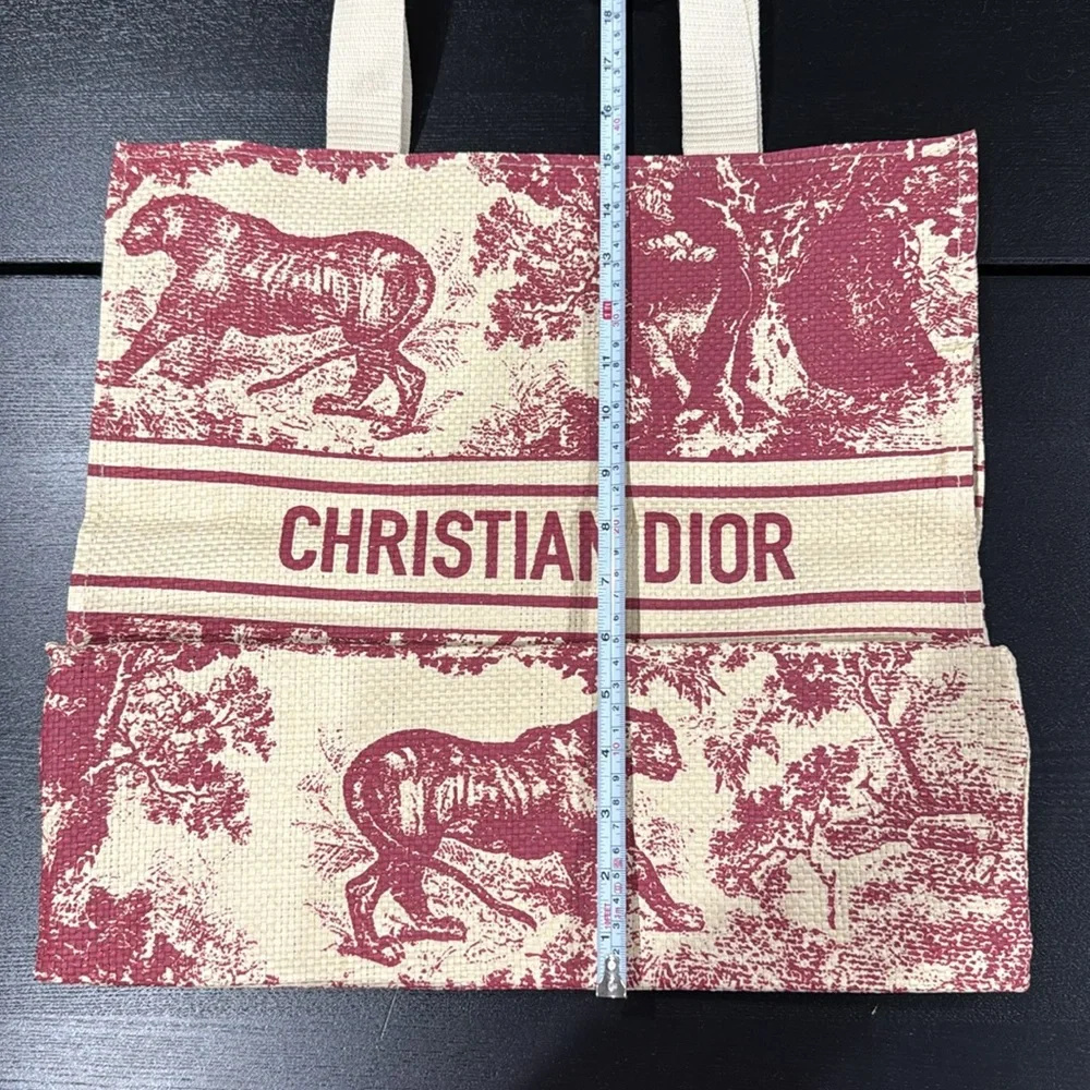 Dior Straw Dioriviera VIP Shoulder Bag Christian Dior Red Toile Print Tote Bag